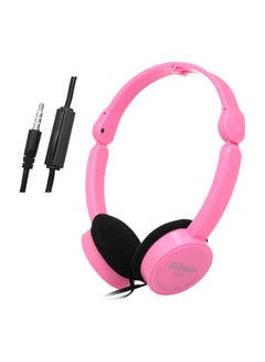 Kubite 3.5mm Wired Over-Ear Foldable Headphones Pink  - Image 1