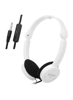 Kubite 3.5mm Wired Over-Ear Foldable Headphones White  - Image 1