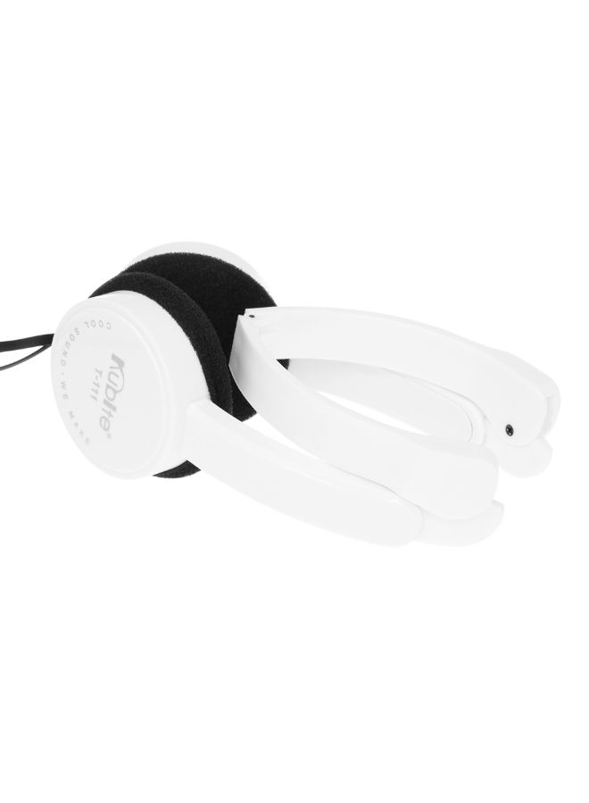 Kubite 3.5mm Wired Over-Ear Foldable Headphones White - Image 2