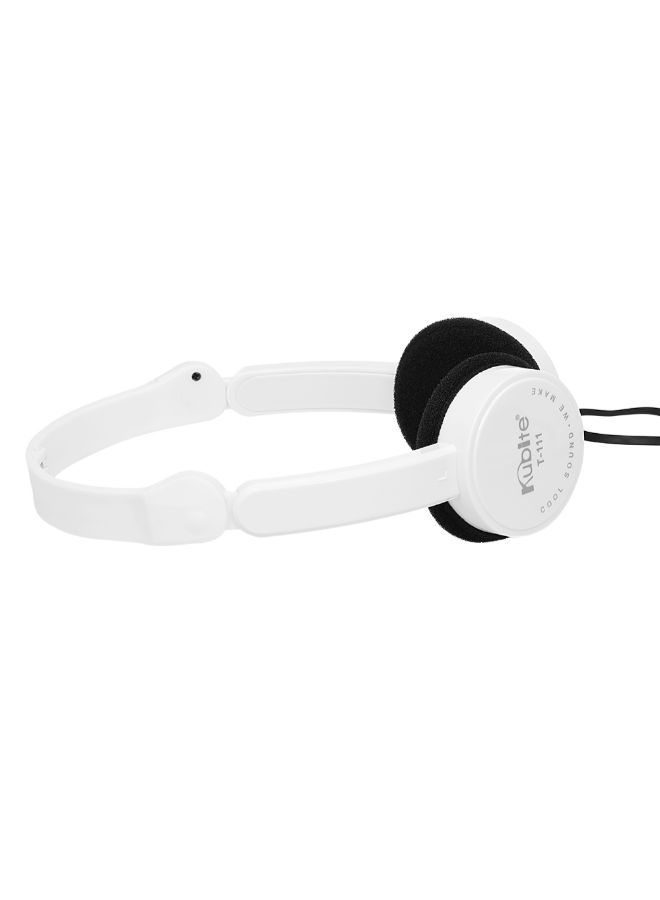 Kubite 3.5mm Wired Over-Ear Foldable Headphones White - Image 3