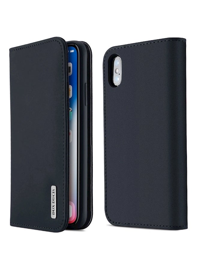 Protective Wallet Card Case Cover For Apple iPhone X/Xs Blue  - Image 1
