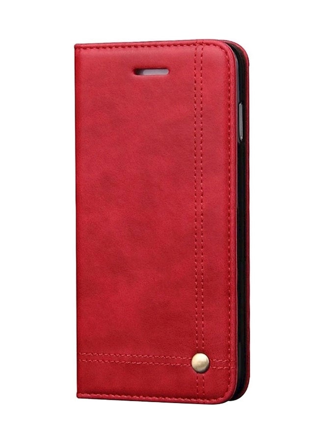 Protective Wallet Card Case Cover For Apple iPhone X/Xs Red  - Image 1