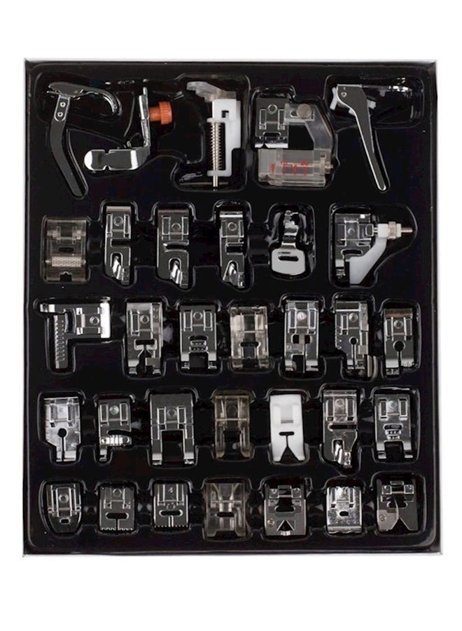 32-Piece Domestic Sewing Machine Foot Presser Feet Set Silver - Image 2