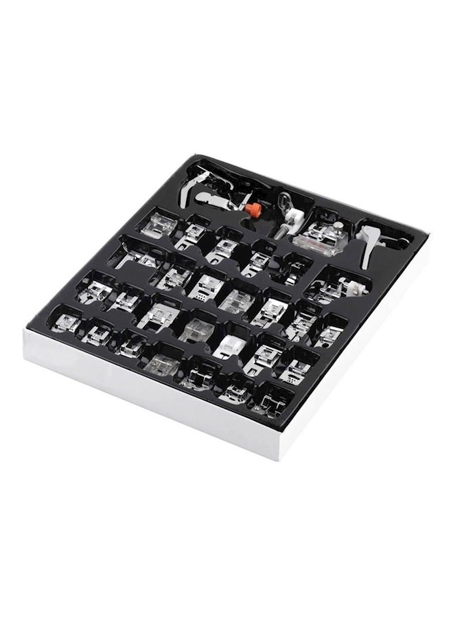 32-Piece Domestic Sewing Machine Foot Presser Feet Set Silver - Image 1