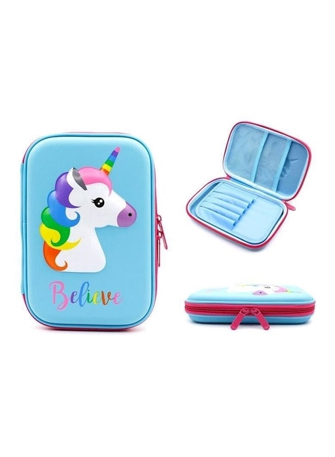 حافظة أقلام رصاص على شكل رسمة كرتونية بسعة كبيرة أزرق/ وردي - Image 4