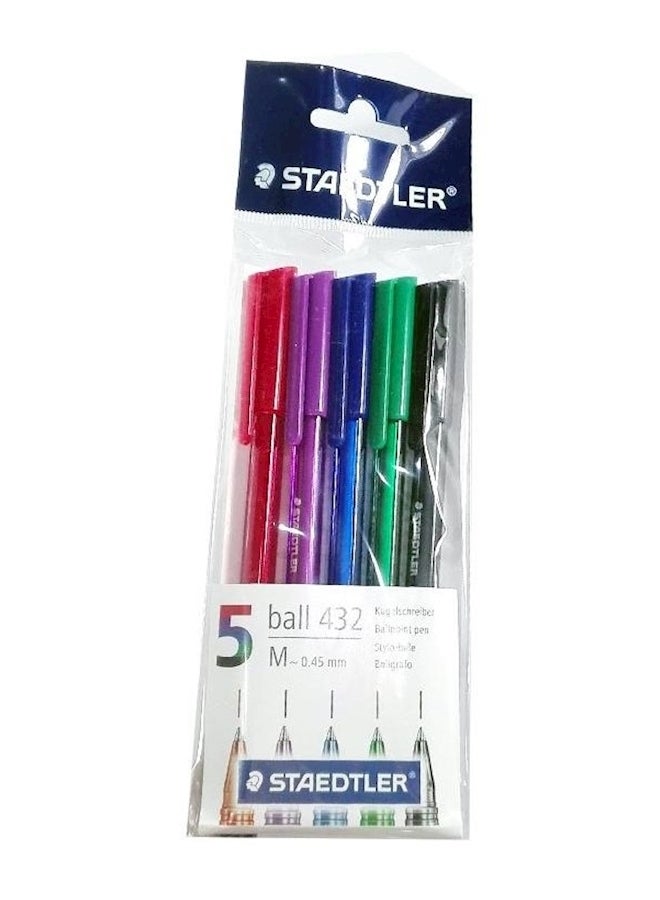 STAEDTLER 5 Ball Point Pens Set Multicolour 