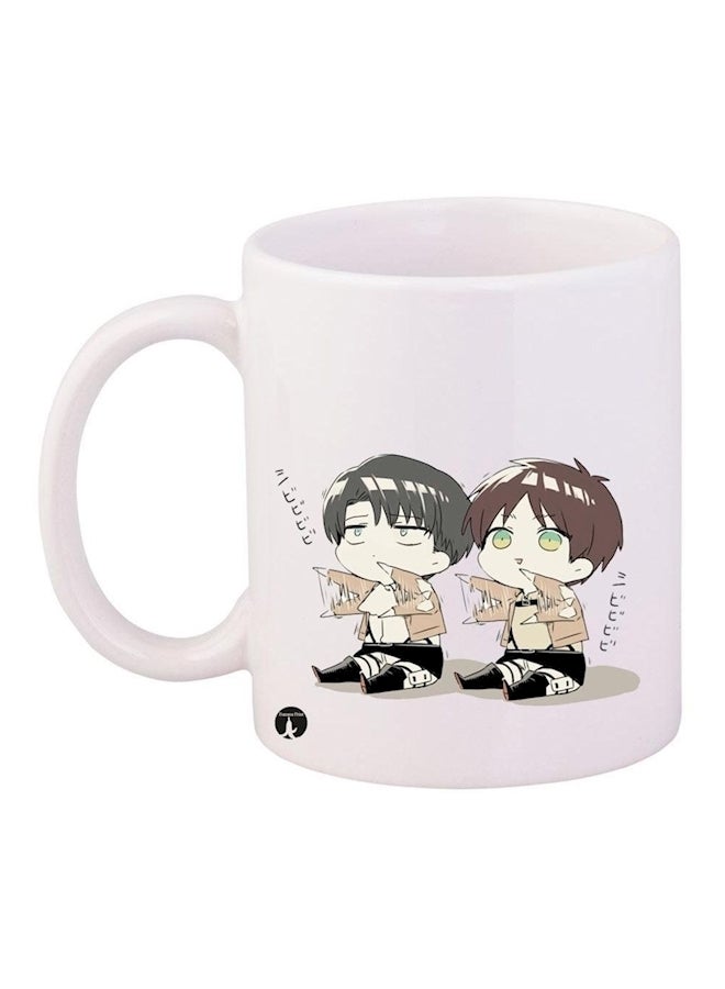 بي بي قدح قهوة مطبوع أبيض