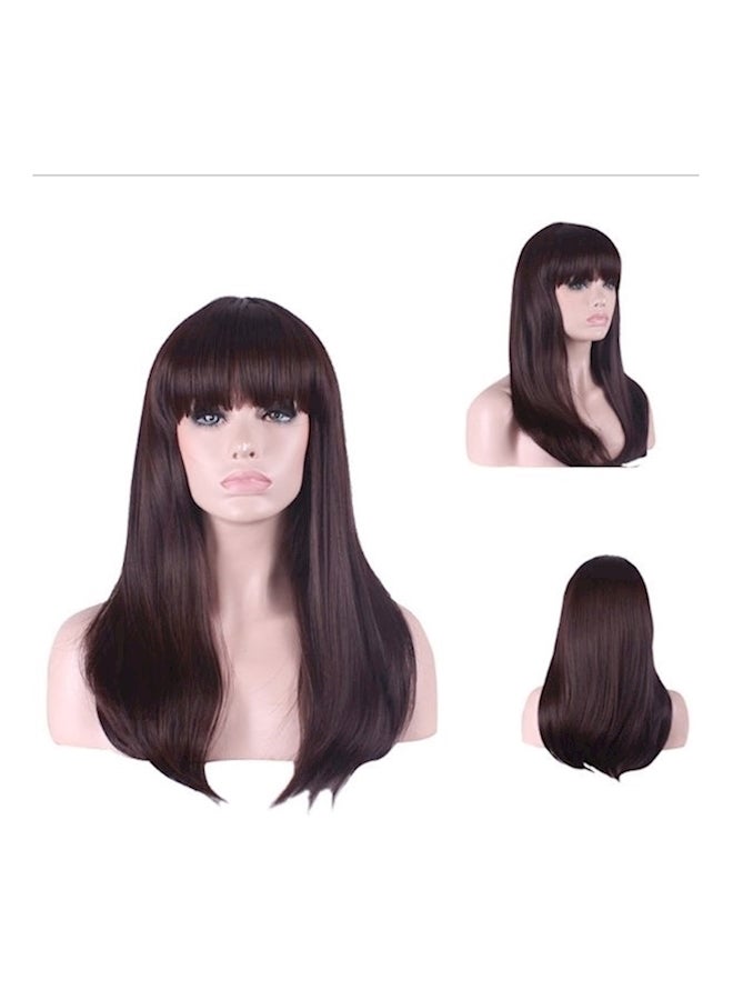 ماركة غير محددة - شعر مستعار طويل ومموج مع غرة شعر أمامية بني - Image 1