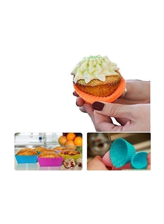 36-Piece Silicone Cupcake Baking Cup Set Multicolour - Image 3