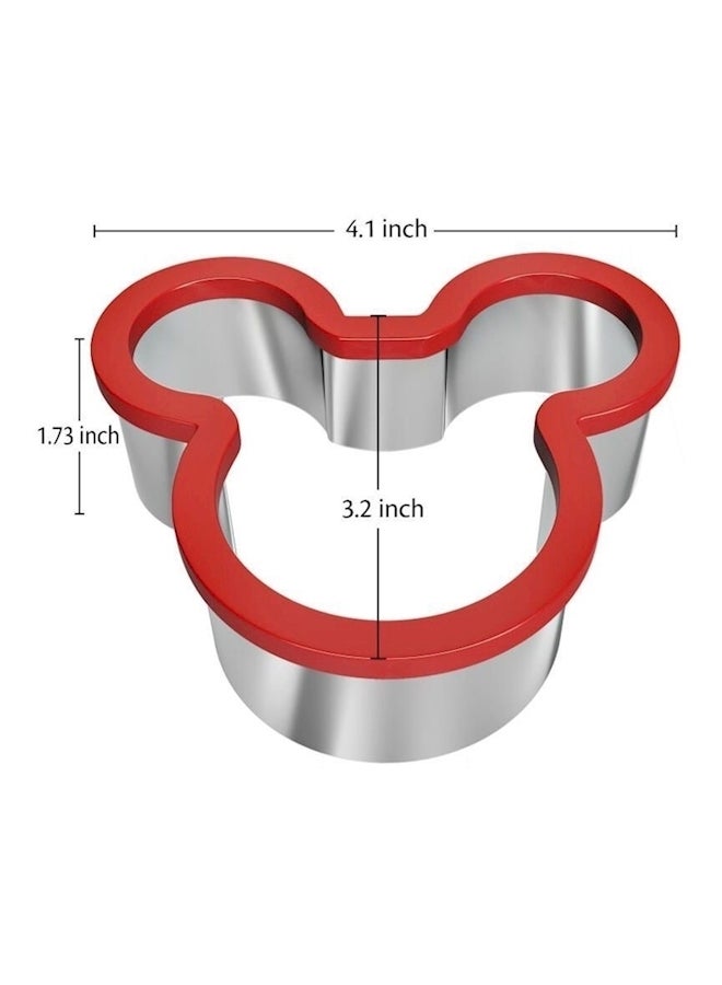 2-Piece Mickey Mouse Cookie Cutter Set Red/Silver - Image 4
