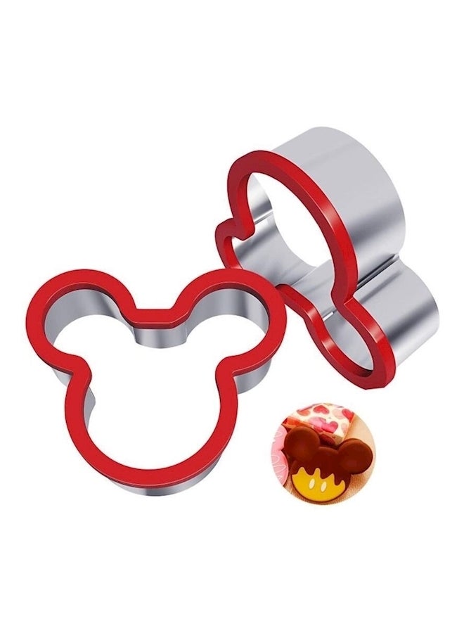 2-Piece Mickey Mouse Cookie Cutter Set Red/Silver - Image 2
