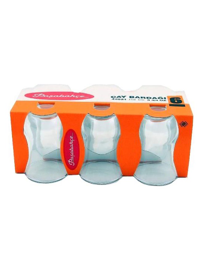 باساباتشي مجموعة أكواب شاي إستيكانا ومكونة من 6 قطع شفاف 10جرام