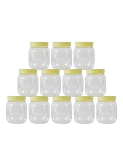 Sunpet 12-Piece Round Spice Jar White/Yellow 500ml 