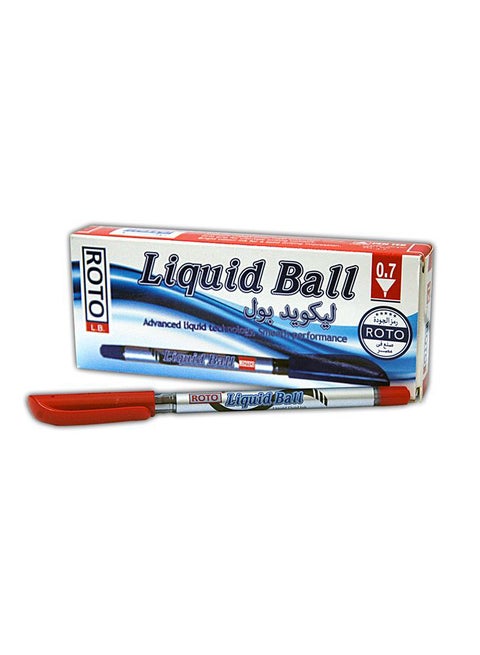 12-Piece Liquid Ball Pen Set Red