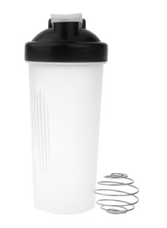 Protein Shaker Blender Mixer Cup Bottle Black/White 22 x 8centimeter