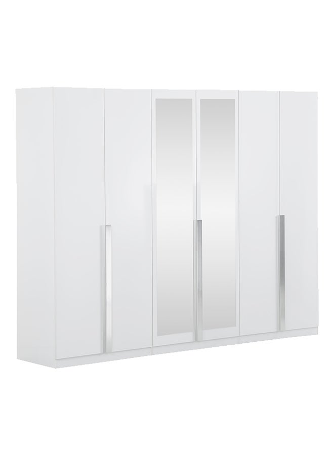 هوم بوكس خزانة ملابس 6 أبواب بمرآتين من بيكاسو أبيض 271 x 216 x 59سم - Image 1