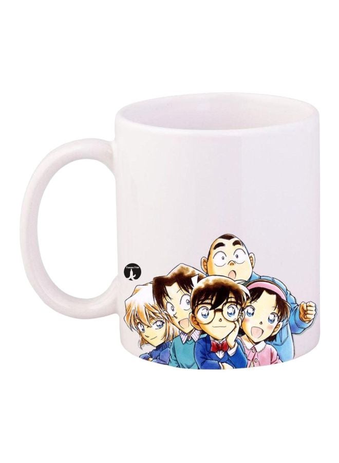 Ceramic Printed Mug White/Blue/Beige