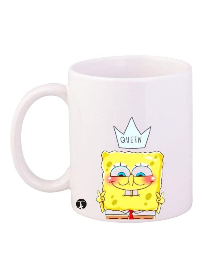 BP Spongebob Printed Coffee Mug White/Yellow