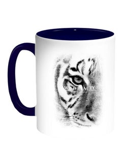 Decalac Face Of A Tiger Printed Coffee Mug Blue/White/Black 