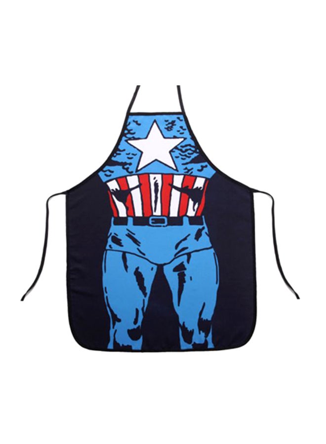 Printed Polyester Apron Blue/Black/White 73x57cm 