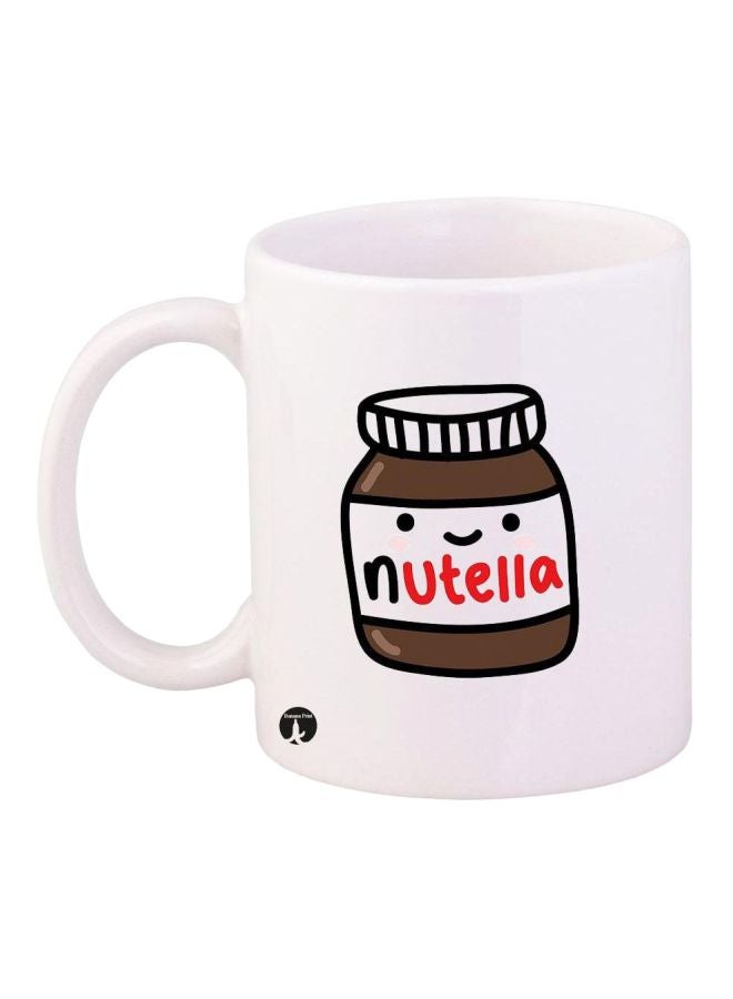 بي بي مج قهوة مزين بطبعة تعبر عن رسمة نوتيلا أبيض/بني