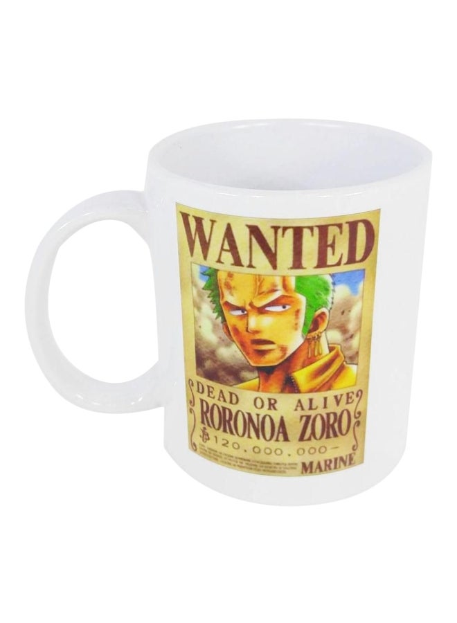 Zoro Printed Coffee Mug White/Yellow/Brown
