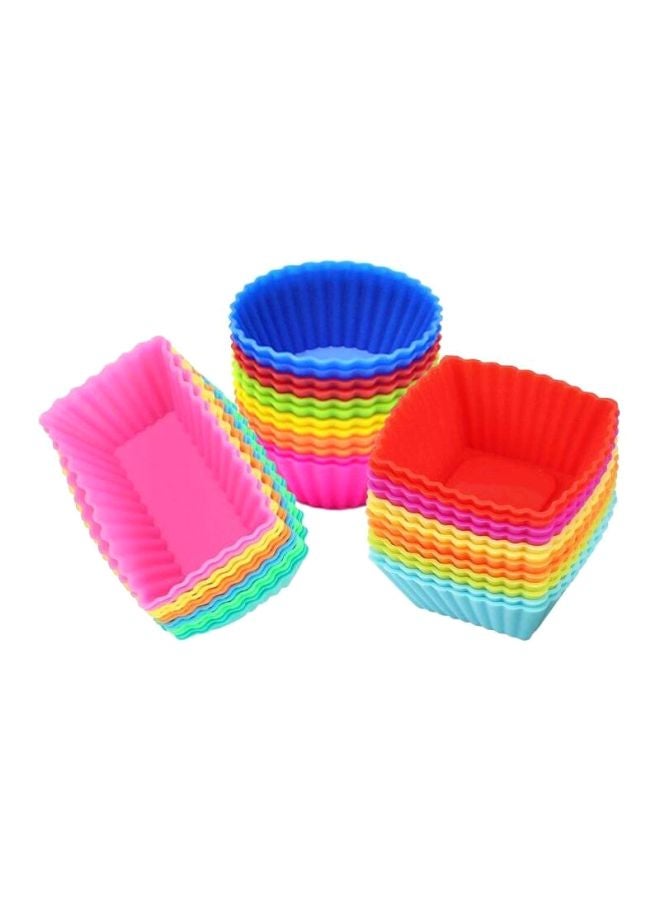 36-Piece Silicone Cupcake Baking Cup Set Multicolour - Image 1