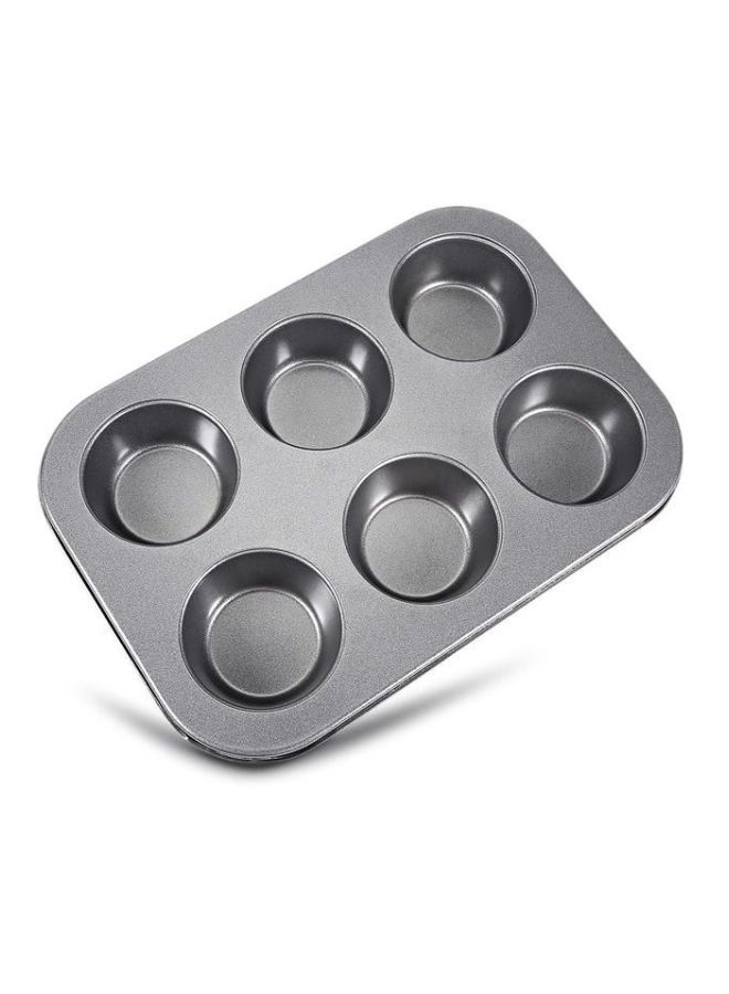 صينية لخبز كيك المافن قليلة العمق مكونة من 6 أكواب أسود - Image 2