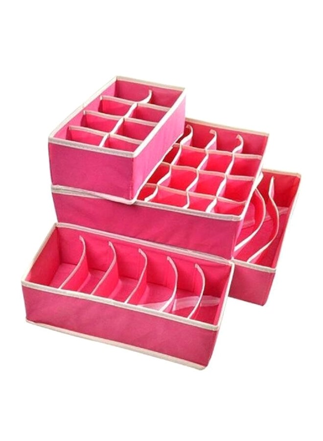 4 Set Drawer Dividers Closet Organizers Bra Clothing Underwear Storage Boxes in Red  - Image 1