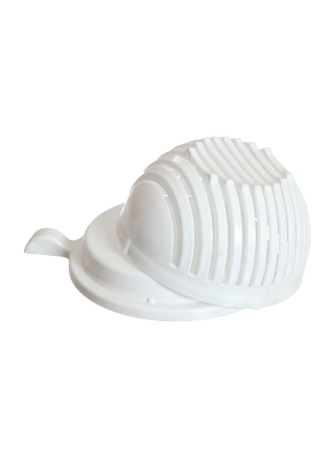 Generic Plastic Salad Cutter Bowl White  - Image 1