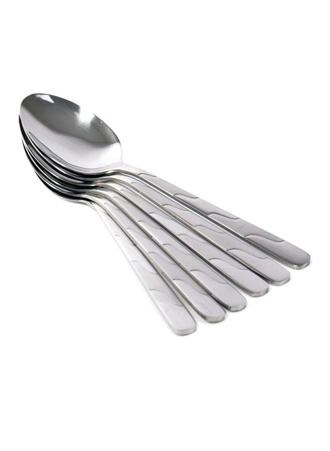 6-Piece Stainless Steel Spoon Set Silver 