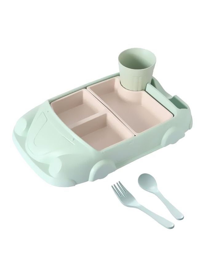SANNE Cartoon Car Shaped Dinner Plate Green/White 19.5x30.6x9.2cm - Image 1