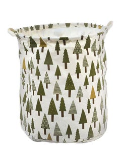 Generic Foldable Laundry Basket White/Brown 