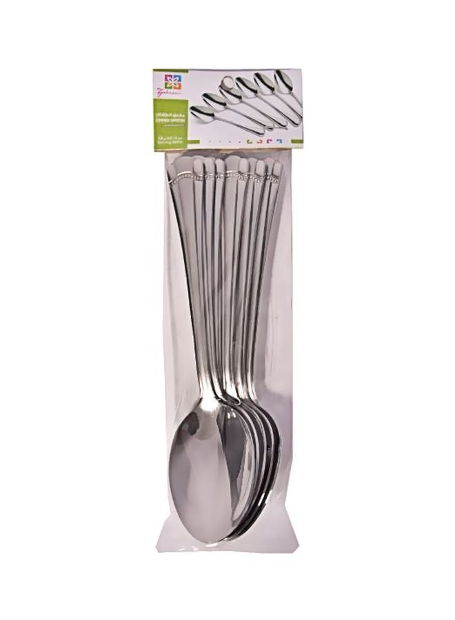 6-Piece Stainless Steel Spoon Set Silver 