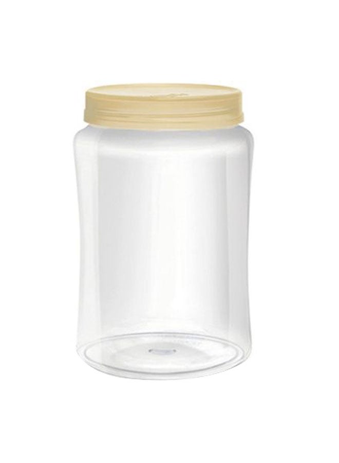 Round Jar Beige/Clear 