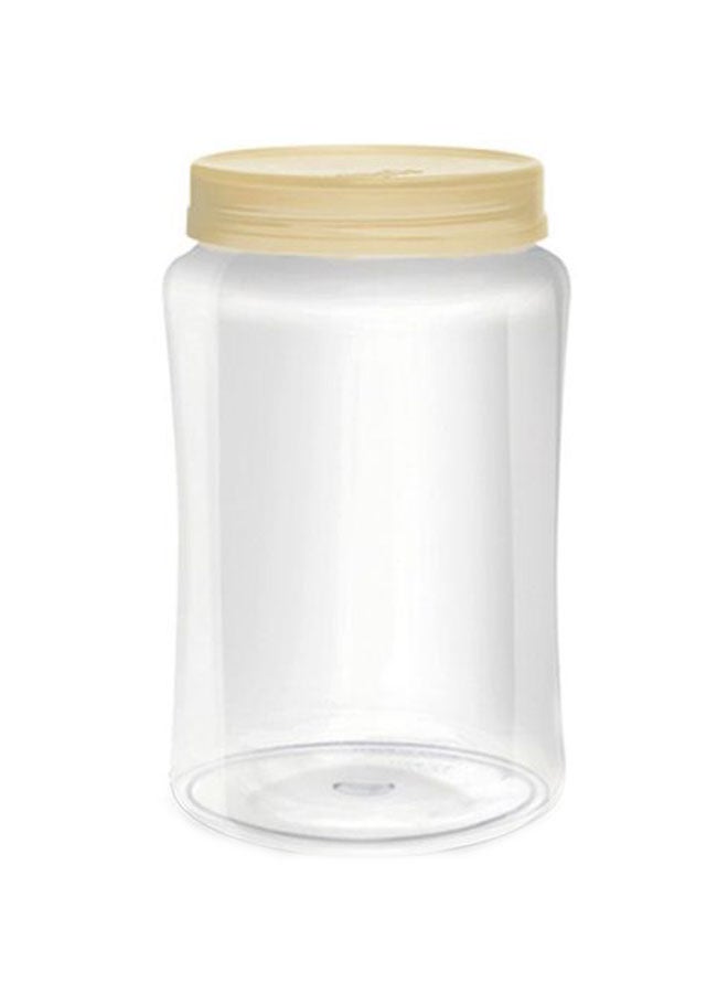 Round Jar Beige/Clear 