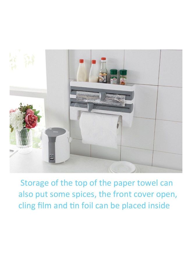 Wall Mounted Multi-Layered Rack White/Brown - Image 2