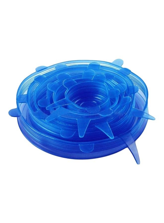 Generic 6-Piece Silicone Suction Bowl Lid Set Blue 