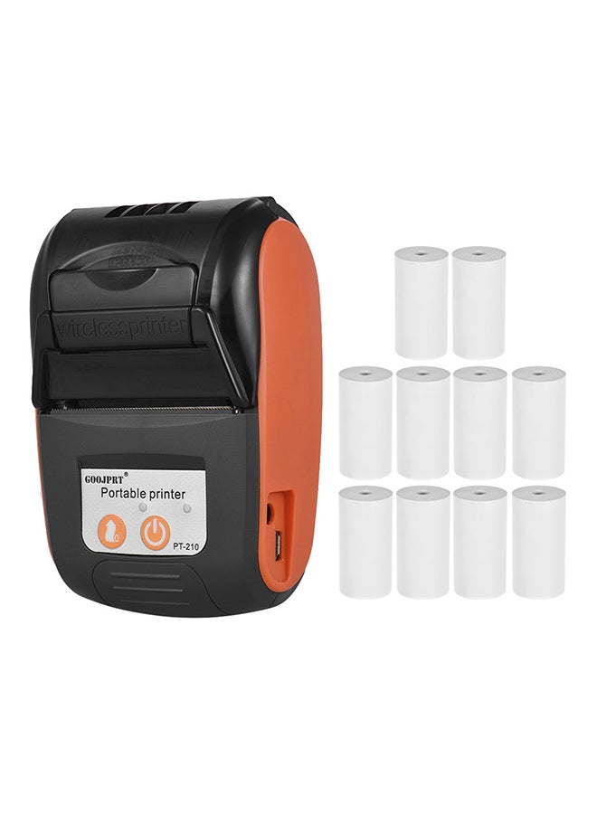 GOOJPRT Portable Handheld Thermal Printer Orange/Black 