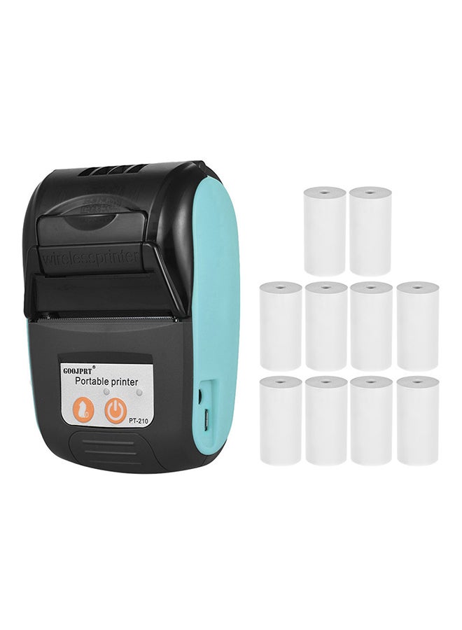 GOOJPRT Portable Handheld Thermal Printer 12 x 7.5 x 5cm Blue/Black 