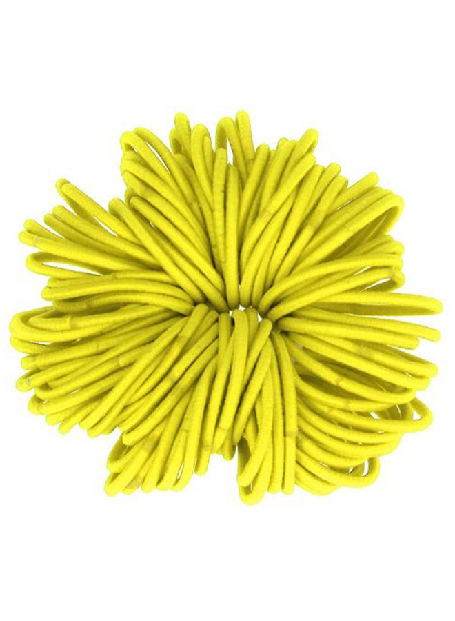 100-Piece Hair Ties Ponytail Holder Band Rope Set Yellow