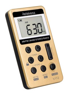 Retekess Portable Pocket Digital Radio Tuning With Earphone V376 Gold/Black  - Image 1