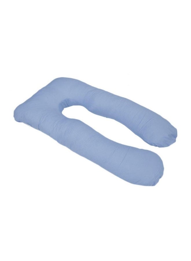 U Shape Maternity Pillow cotton Blue 12x80cm  - Image 2
