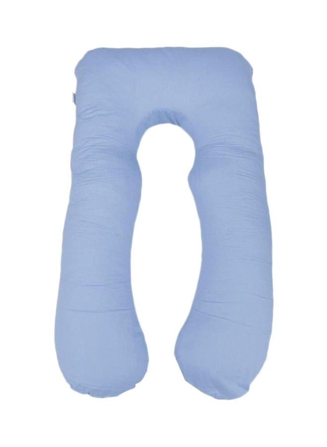 U Shape Maternity Pillow cotton Blue 12x80cm  - Image 1