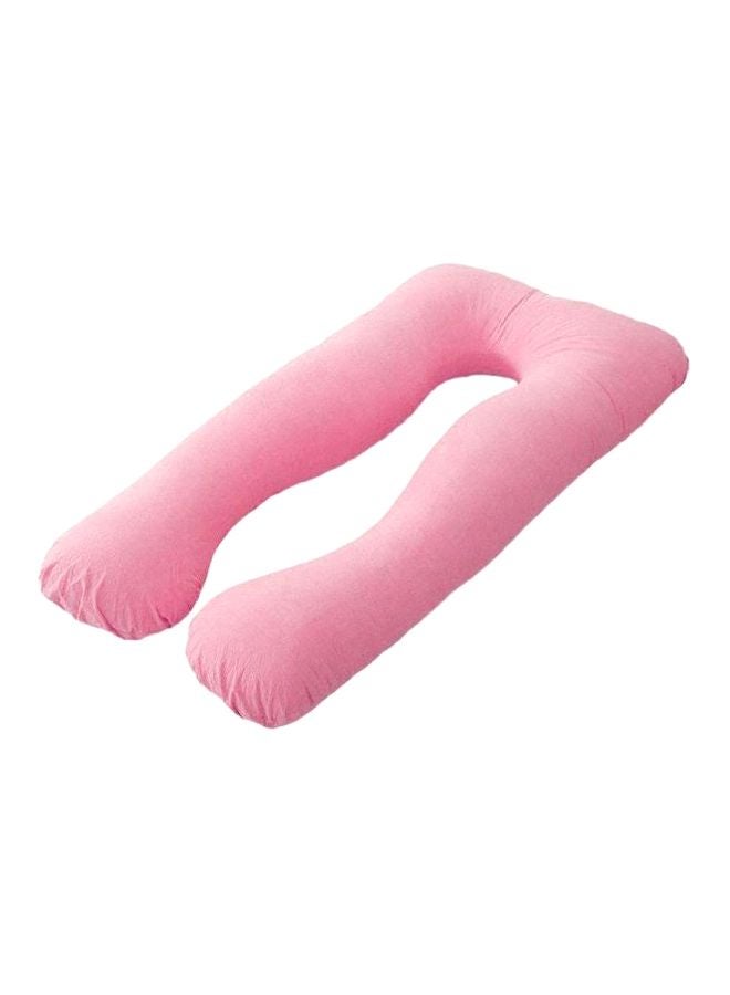 U-Shape Comfort Maternity Pillow Cotton Pink 120x80cm