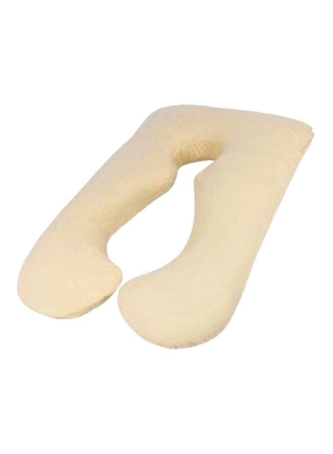 U-Shape Comfort Maternity Pillow Cotton Beige 120x80cm 