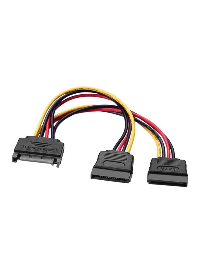 Sata 15-Pin Splitter Cable Adapter Black/Yellow/Red 