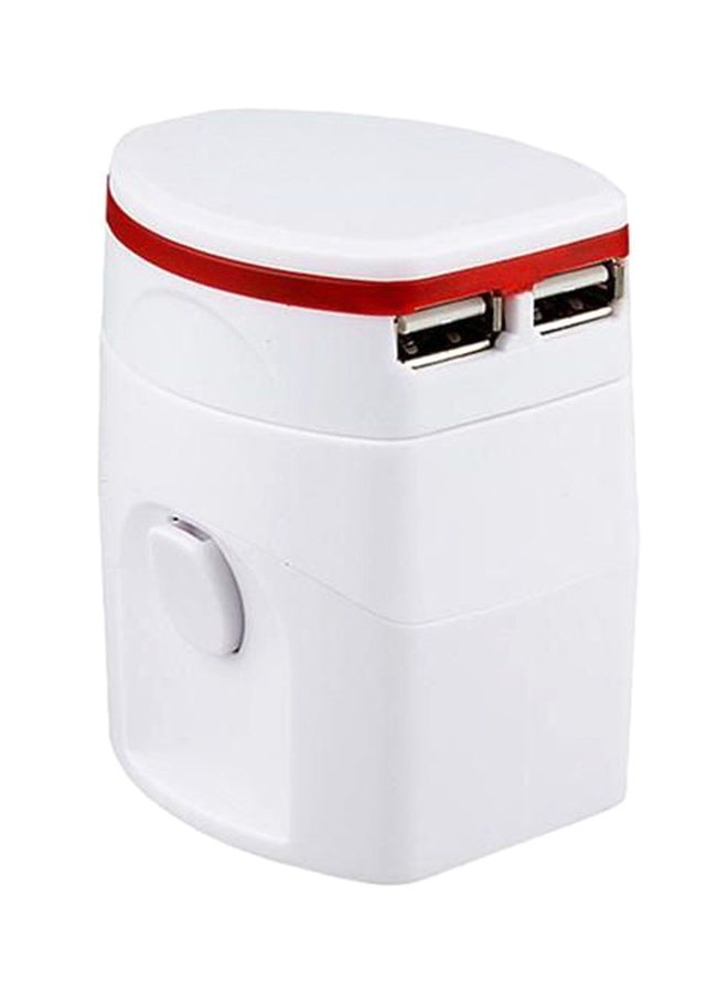 مهايئ USB مزدوج أبيض - Image 1