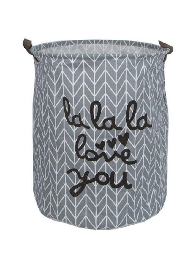 Printed Laundry Basket Grey/White/Black 40x50cm - Image 1