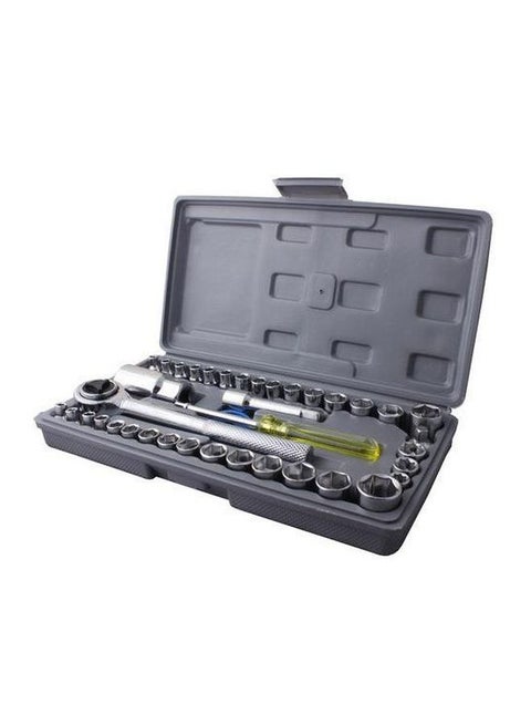 40-Piece Socket And Driver Set Grey/Silver/Yellow